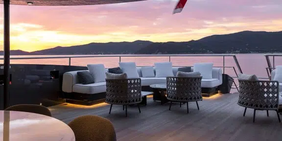 BEL1 Luxury Charter Yacht 50m Rossinavi Upper Deck Aft Sitting