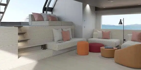 BESTIA Luxury Charter Yacht Sanlorenzo SP110 Salon Seating