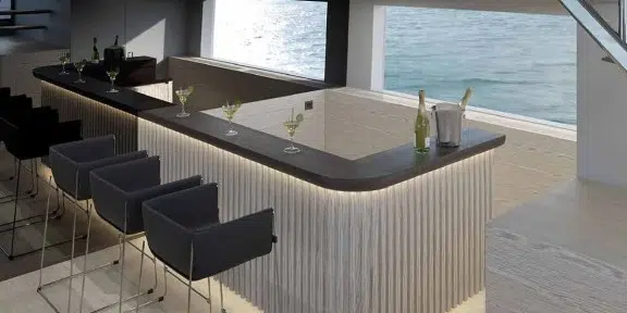 BESTIA Luxury Charter Yacht Sanlorenzo SP110 Salon Bar