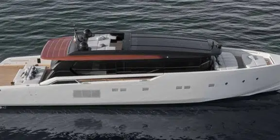 BESTIA Luxury Charter Yacht Sanlorenzo SP110 Aerial Profile View
