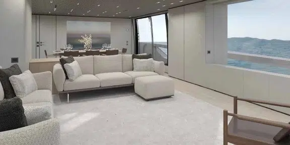 BESTIA Luxury Charter Yacht Sanlorenzo SP110 Main Salon Seating