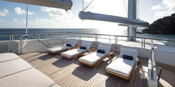 BLACK PEARL Luxury Sailing Charter Yacht Oceanco 105M Exterior - Sun Lounge