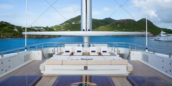 BLACK PEARL Luxury Sailing Charter Yacht Oceanco 105M Deck Seating Area