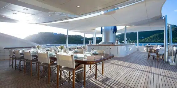 BLACK PEARL Luxury Sailing Charter Yacht Oceanco 105M Formal Dining