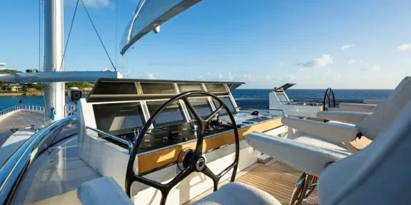 BLACK PEARL Luxury Sailing Charter Yacht Oceanco 105M Helm