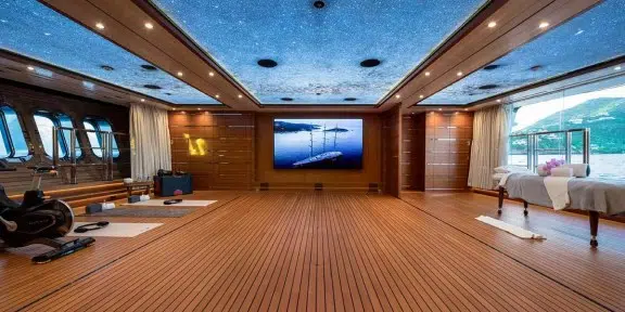 BLACK PEARL Luxury Sailing Charter Yacht Oceanco 105M Gym and Massage Area