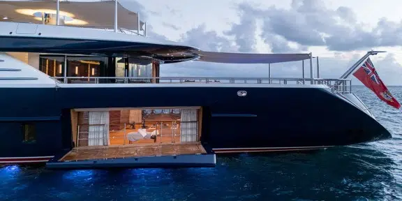 BLACK PEARL Luxury Sailing Charter Yacht Oceanco 105M Balcony