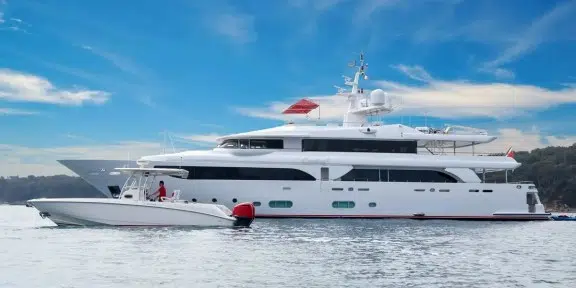 EMOTION Luxury Charter Yacht CRN Ancona 43M Chase Boat 9.9m Boston Whaler 320 Outrage