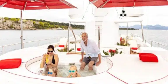 EMOTION Luxury Charter Yacht CRN Ancona 43M Sun Deck Jacuzzi