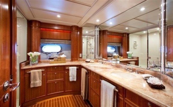 Main Master Bath Aboard Yacht GENEVIEVE