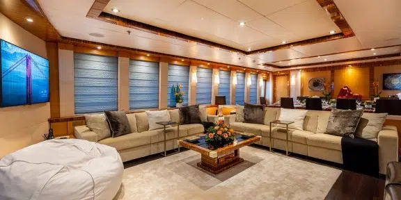 HOKULANI Luxury Charter Yacht Palmer Johnson PJ150 Main Salon Seating Area