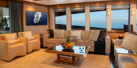 HOKULANI Luxury Charter Yacht Palmer Johnson PJ150 Main Salon Area For Seating