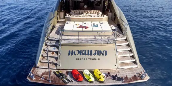 HOKULANI Luxury Charter Yacht Palmer Johnson PJ150 Stern Water Toys