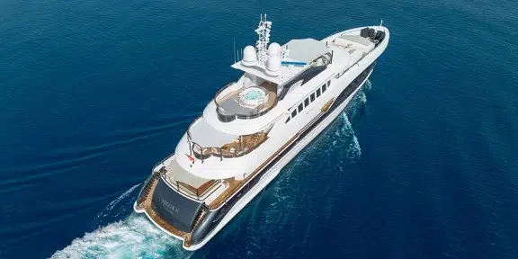 IDEFIX II Luxury Charter Yacht Hessen 4700 Series Aerial View