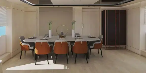 LADY LUNA Custom 32M Luxury Charter Yacht Dining