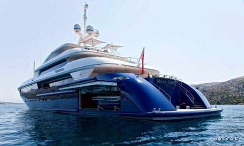 Ship's Tender Storage On Board Yacht MARY-JEAN II