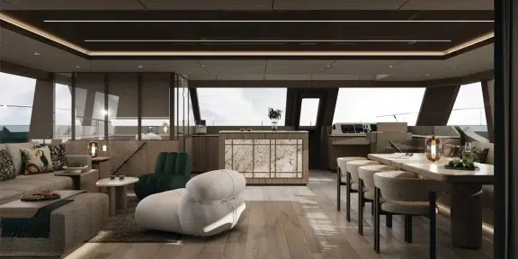 MATTEA Luxury Motor Catamaran Charter Sunreef 80 Power Main Salon