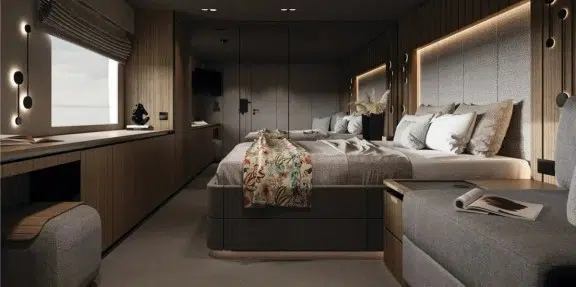 MATTEA Luxury Motor Catamaran Charter Sunreef 80 Power Master Stateroom