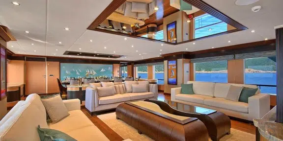 MEIRA Luxury Sailing Yacht 55M Custom yacht Main Salon Seating Area