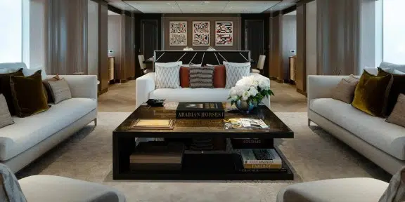 MOSKITO Luxury Charter Yacht Heesen 55M Steel Salon Seating area