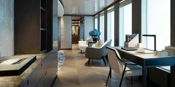 MOSKITO Luxury Charter Yacht Heesen 55M Steel Master Cabin Office