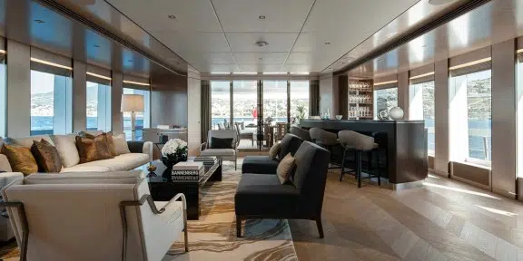 MOSKITO Luxury Charter Yacht Heesen 55M Steel Main Salon Seating