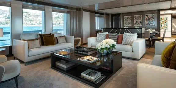 MOSKITO Luxury Charter Yacht Heesen 55M Steel Salon Area Seating