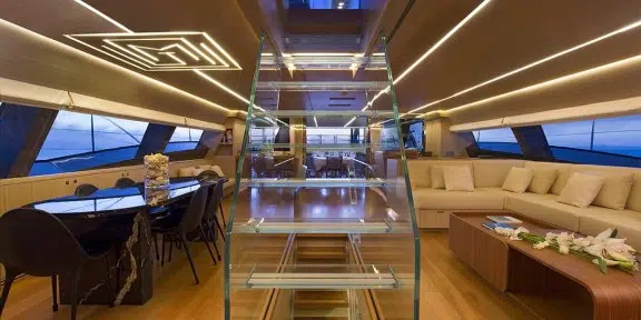 OHANA – Fitzroy Custom 50M For Charter Main Salon Staricase