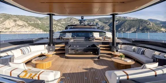 SEAWOLF X Luxury Motor Eco Catamaran Charter Rossinavi 43m Custom Foredeck Seating Area