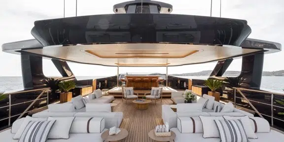 SEAWOLF X Luxury Motor Eco Catamaran Charter Rossinavi 43m Custom Skylounge
