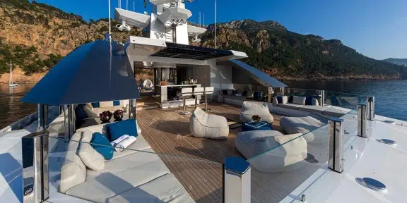 STELLA MARIS Luxury Charter Yacht Viareggio SuperYacht 72M Sun Deck Lounge