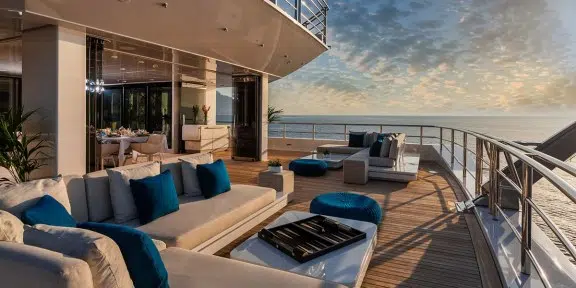 STELLA MARIS Luxury Charter Yacht Viareggio SuperYacht 72M Upper Deck Seating Area