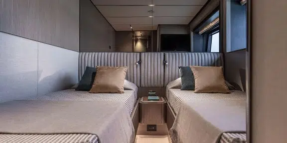 TETHYS Luxury Charter Yacht Ferretti Infynito 90 Twin Cabin