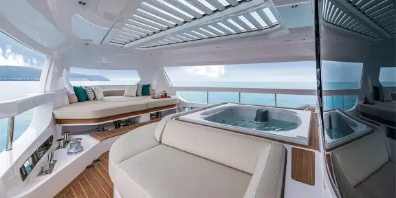 TETHYS Luxury Charter Yacht Ferretti Infynito 90 All Season Terrase