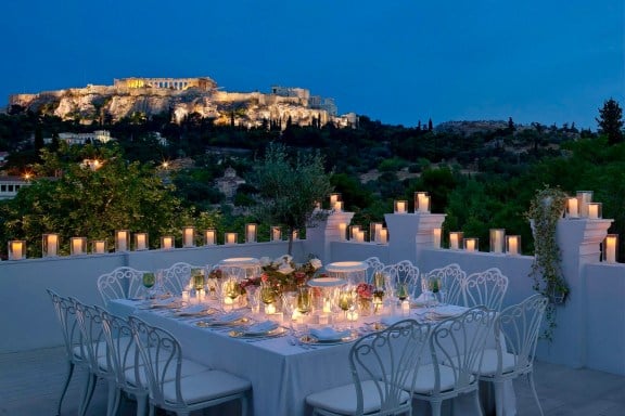Restaurant Kuzina with view of the Acropolis, Athens