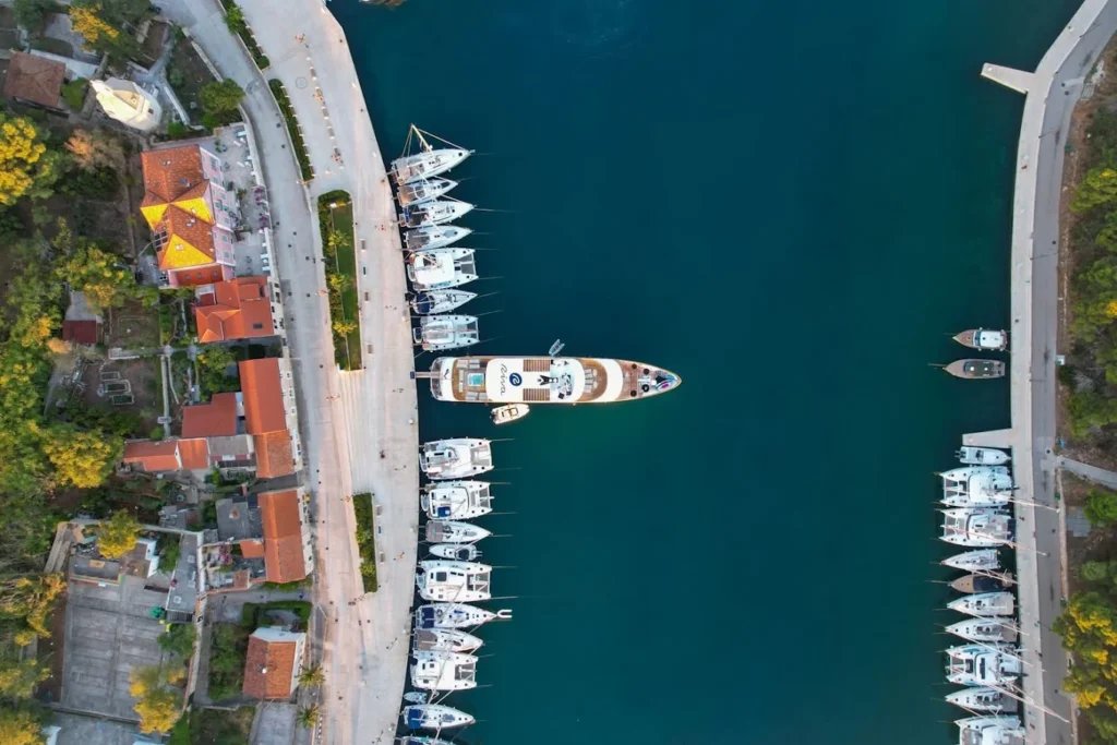 Drone photo of superyacht RIVA