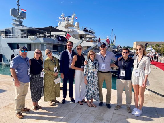 The DMA Yachting Team on the dock at CRO.YA. Yacht Charter Show in Split 2025