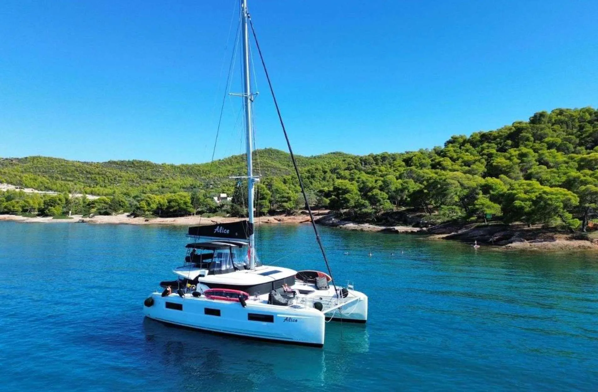 Alice 46ft Lagoon sailing catamaran charter in Greece