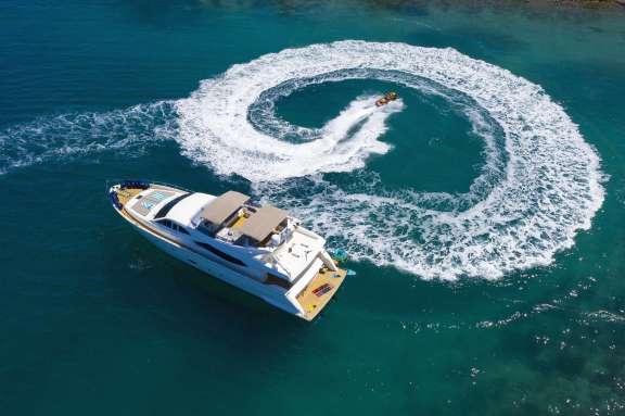 Aerial—at anchor