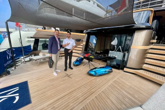John Boullin visiting Superyacht RAJA 2