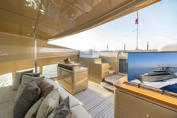 Forward of bridge deck seating area
