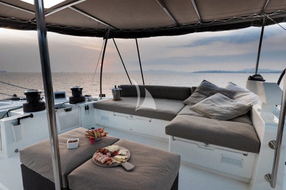 Flybridge lounge area