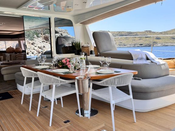 Aft deck dining area