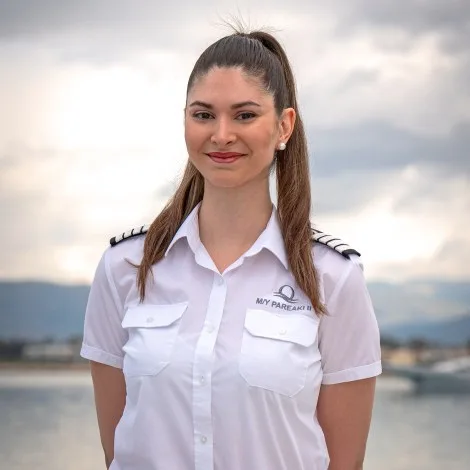 Crew of PAREAKI II|Εva Charalampous — Chief Stewardess