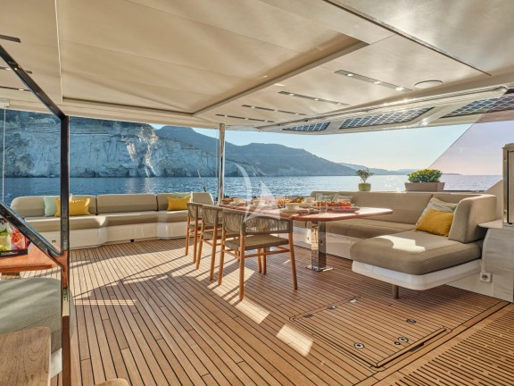 Aft deck dining area