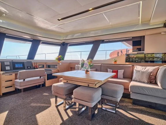Main saloon which converts to a dining table