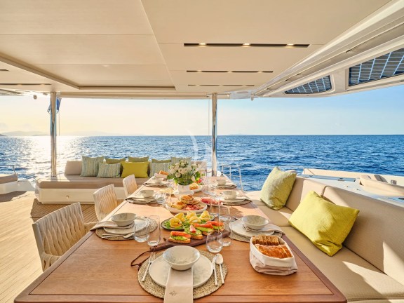 Aft deck dining area