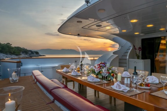 Dining area by sunset