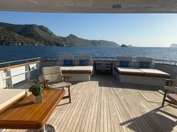 View from aft deck seating