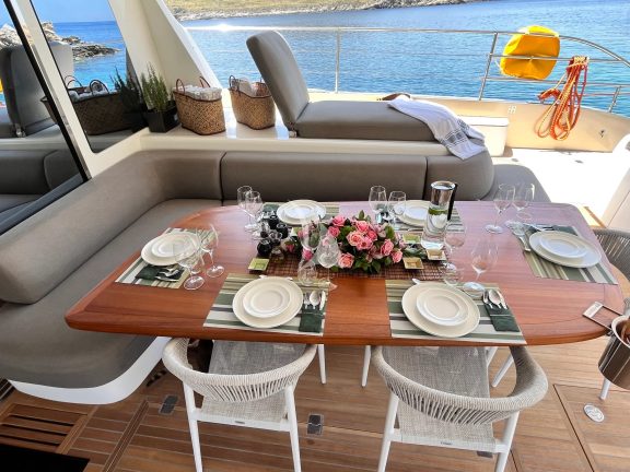 Aft deck dining area